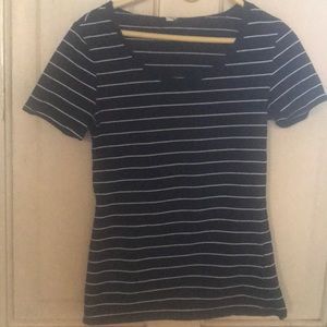 H&M black and white striped shirt
